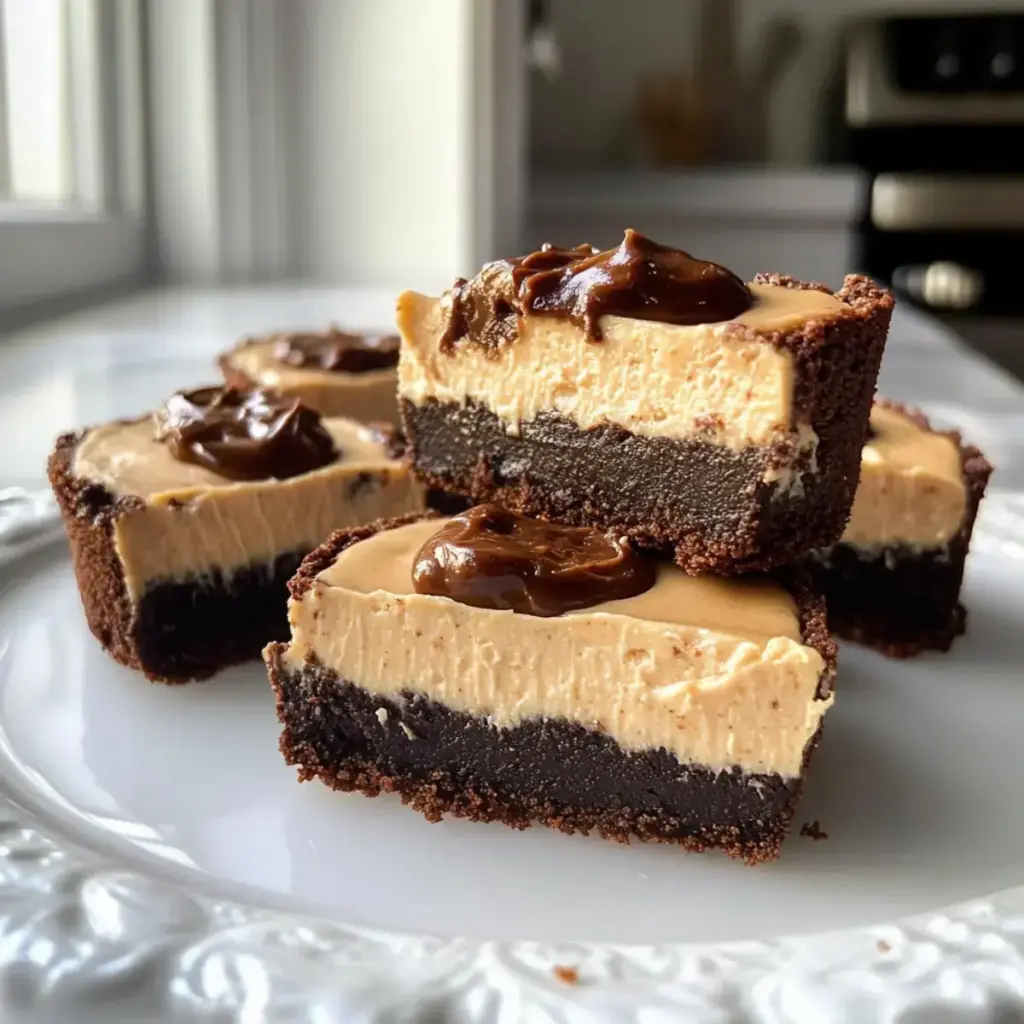 gesunde Brownie-Peanutbutter-Käsekuchen