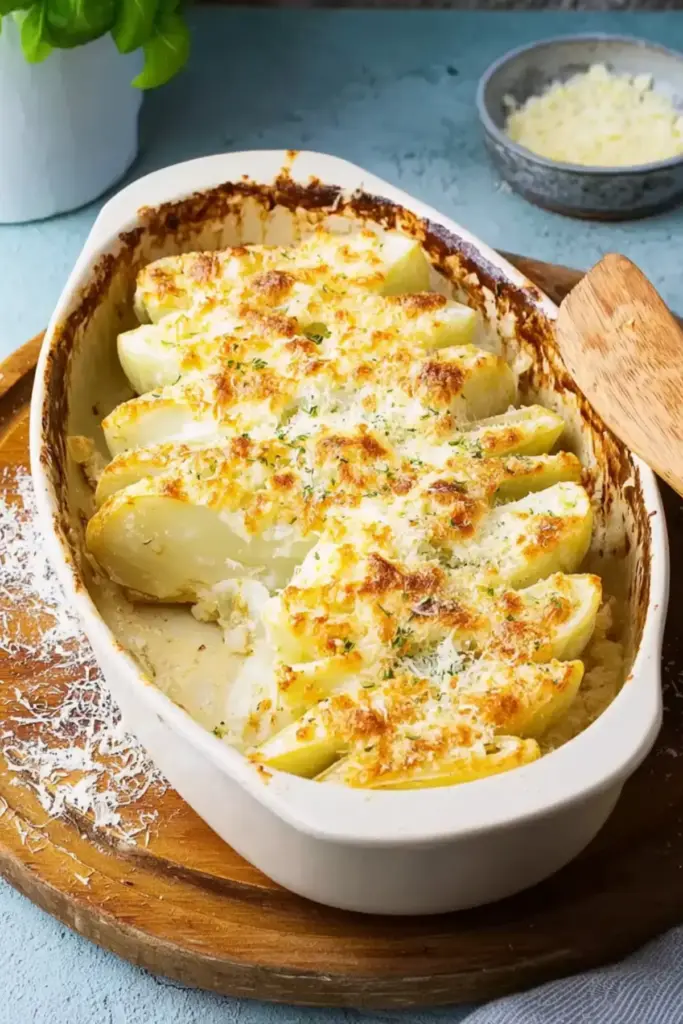 Überbackener Kohlrabi mit Frischkäse