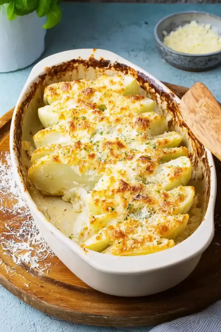 Überbackener Kohlrabi mit Frischkäse