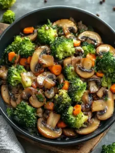 Schnelle 15-Minuten-Pfanne mit Champignons, Brokkoli und Karotten