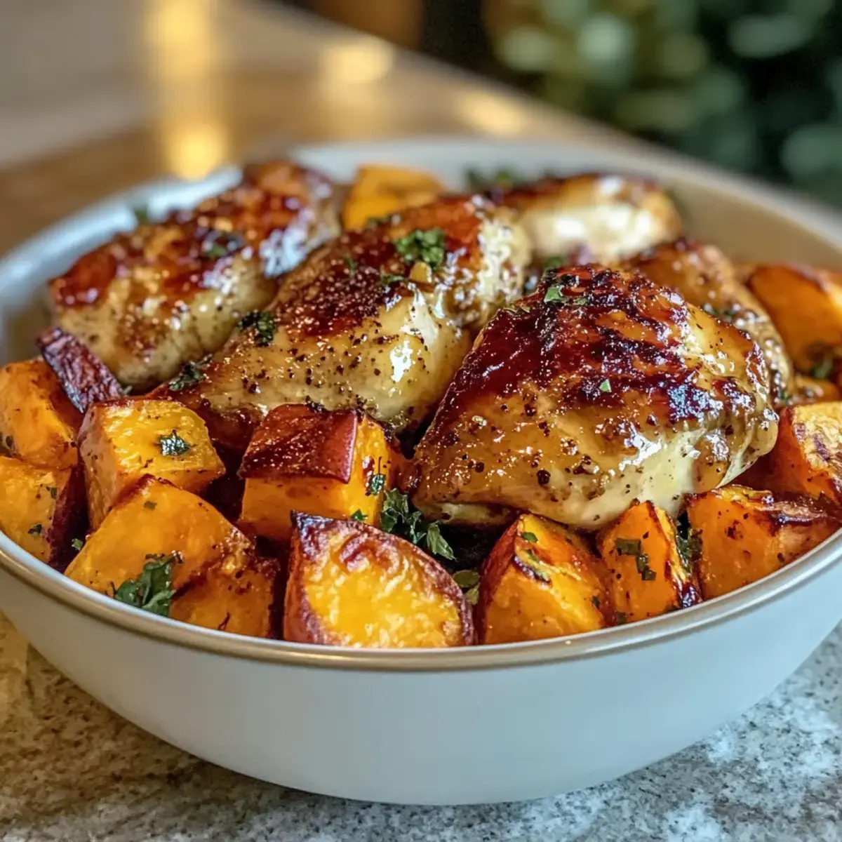 Ahorn-Dijon-Hühnchen-Schüssel Rezept