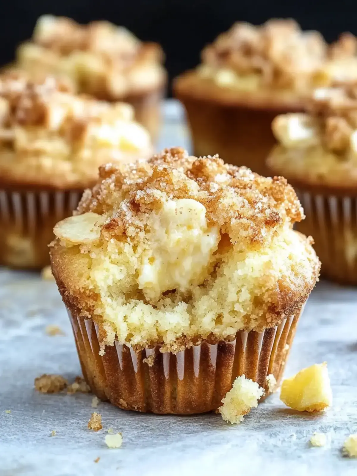 Apfel-Crisp-Käsekuchen-Muffins