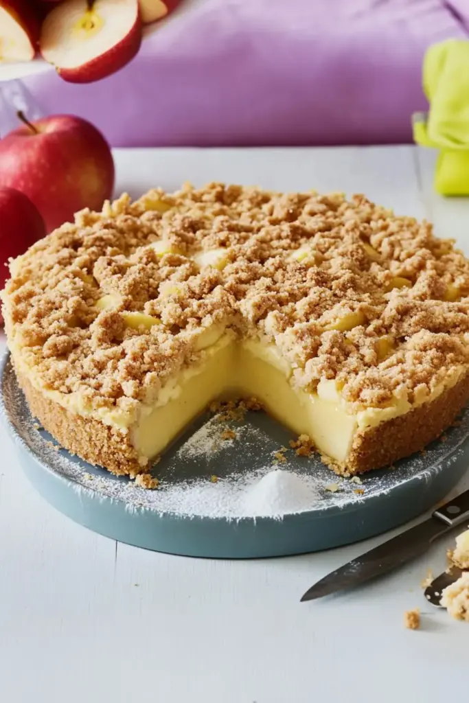 Apfelkuchen mit Vanillepudding