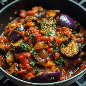 Auberginenpfanne mit orientalischen Gewürzen
