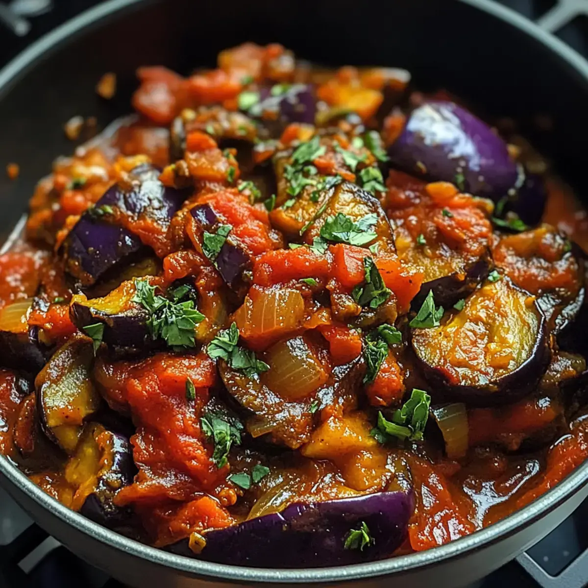 Auberginenpfanne mit orientalischen Gewürzen