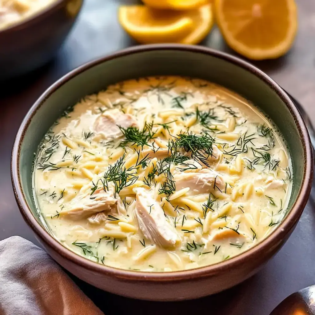 Avgolemono-Suppe mit Orzo