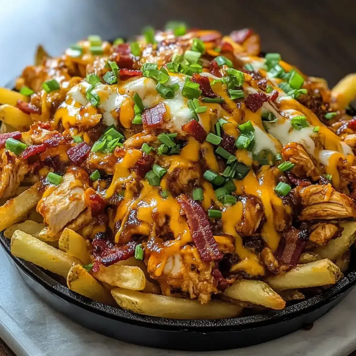BBQ Hähnchen Bacon Loaded Fries