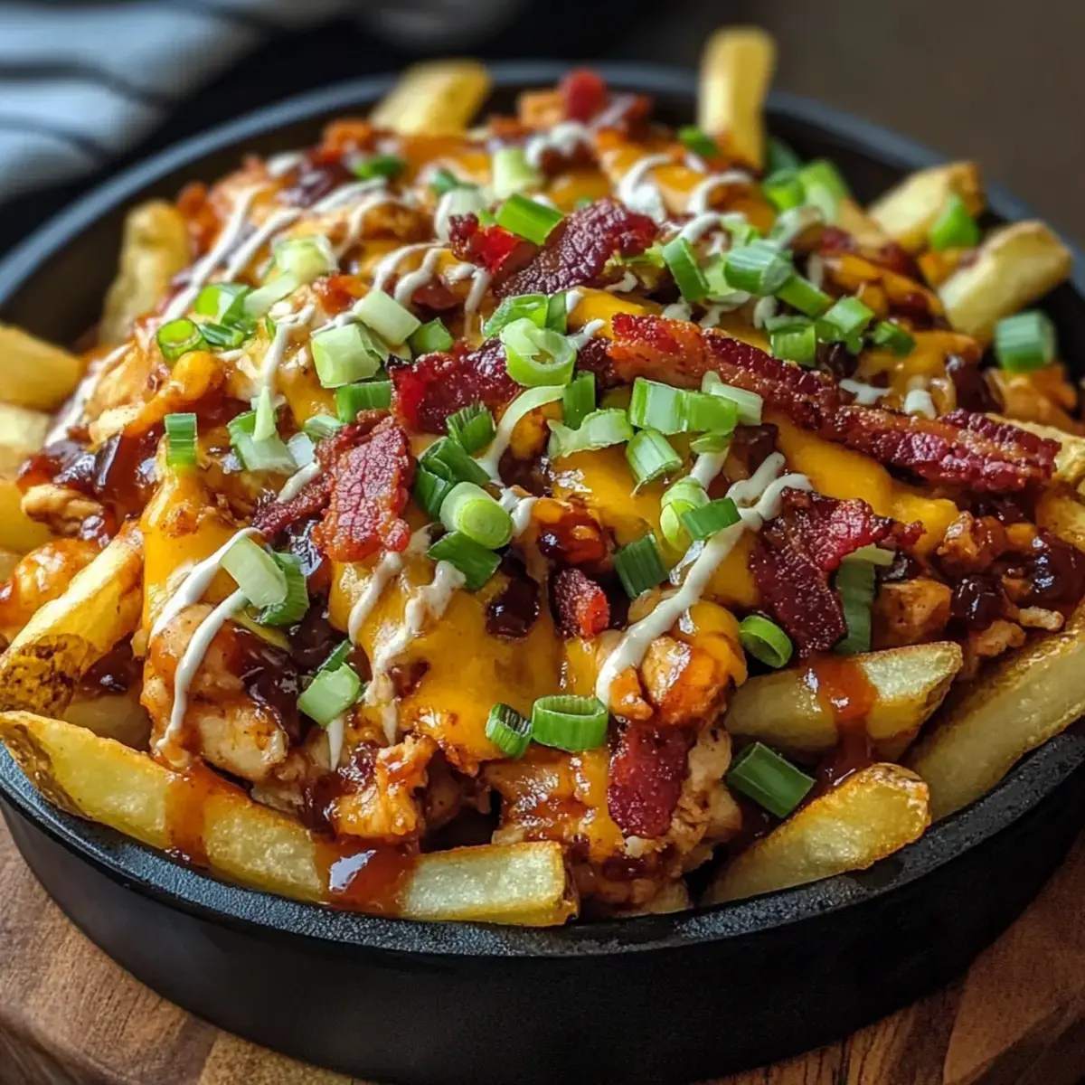 BBQ Hähnchen Bacon Loaded Fries