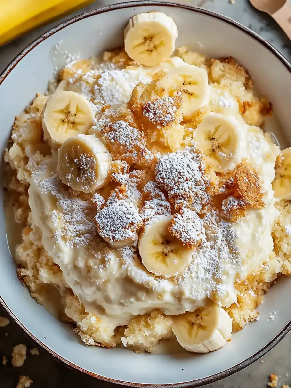 Bananencreme-Käsekuchen-Cobbler