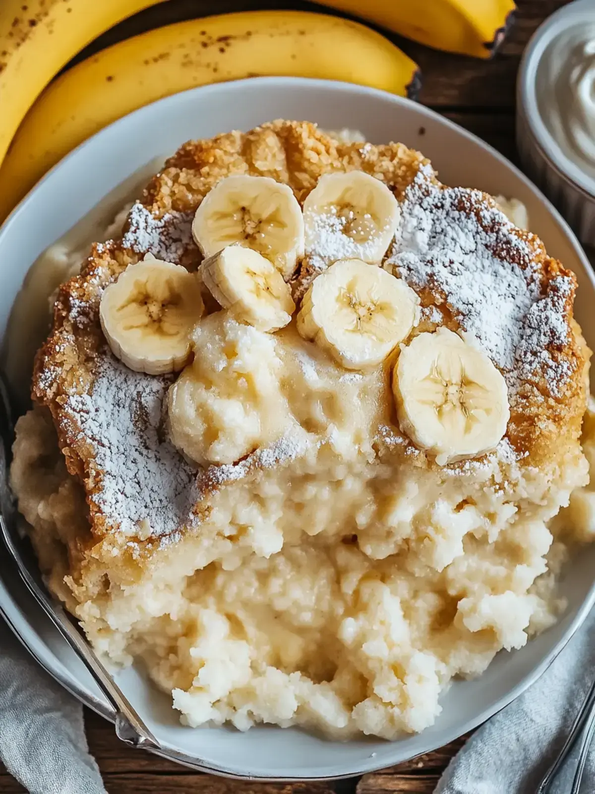 Bananencreme-Käsekuchen-Cobbler