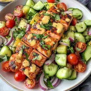 Cremiger Bang Bang Lachs Salat