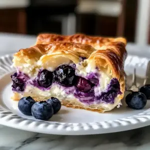 Blaubeer-Frischkäse-Croissant-Auflauf