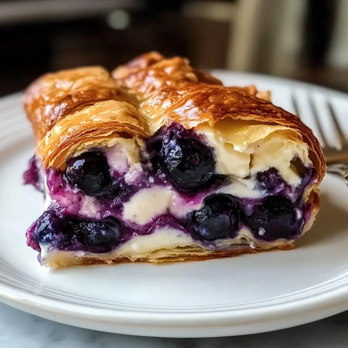 Blaubeer-Frischkäse-Croissant-Auflauf