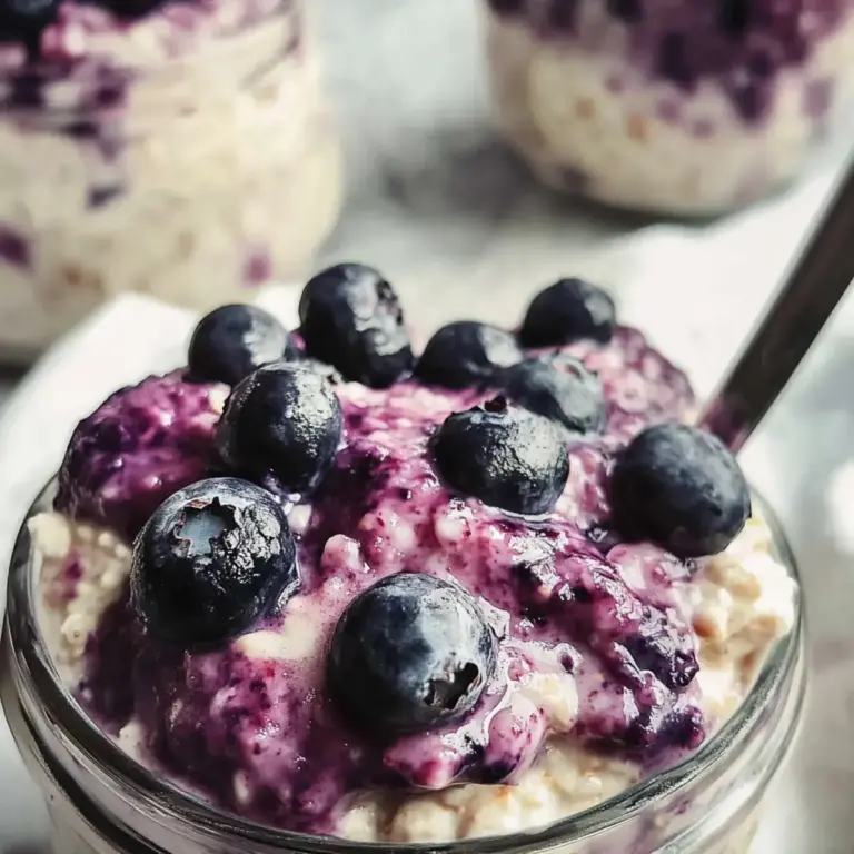 Blaubeer-Käsekuchen Übernacht-Haferflocken