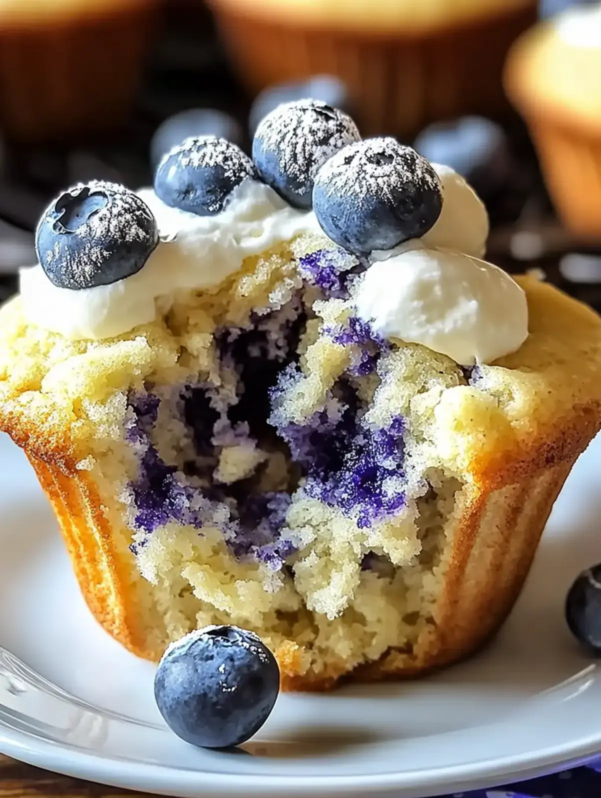 Blaubeer-Muffins mit Frischkäse