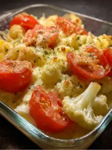 Blumenkohl mit Ei und Tomaten