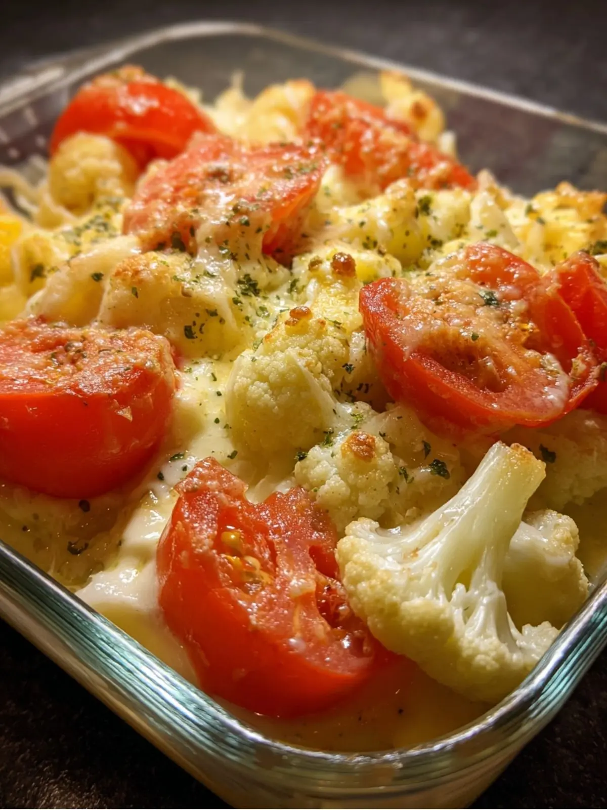 Blumenkohl mit Ei und Tomaten