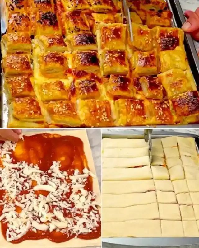 Blätterteig Gebäckquadrate