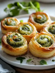 Crispy Mini Puff Pastry Snails mit Pesto & Käse