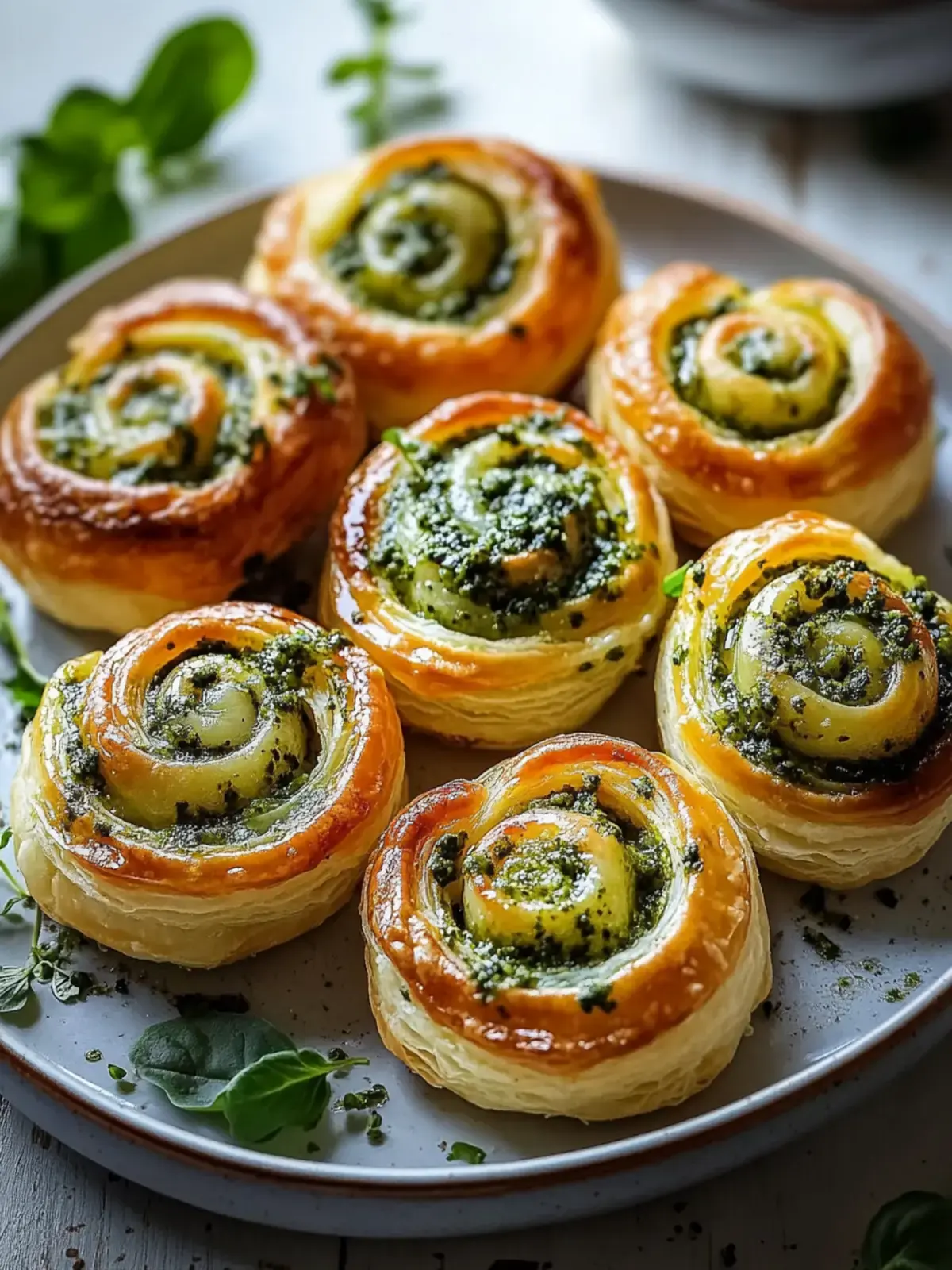Blätterteig Schnecken Pesto Käse