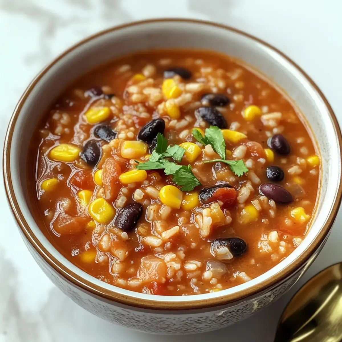 Bohnen und Reis Taco Suppe