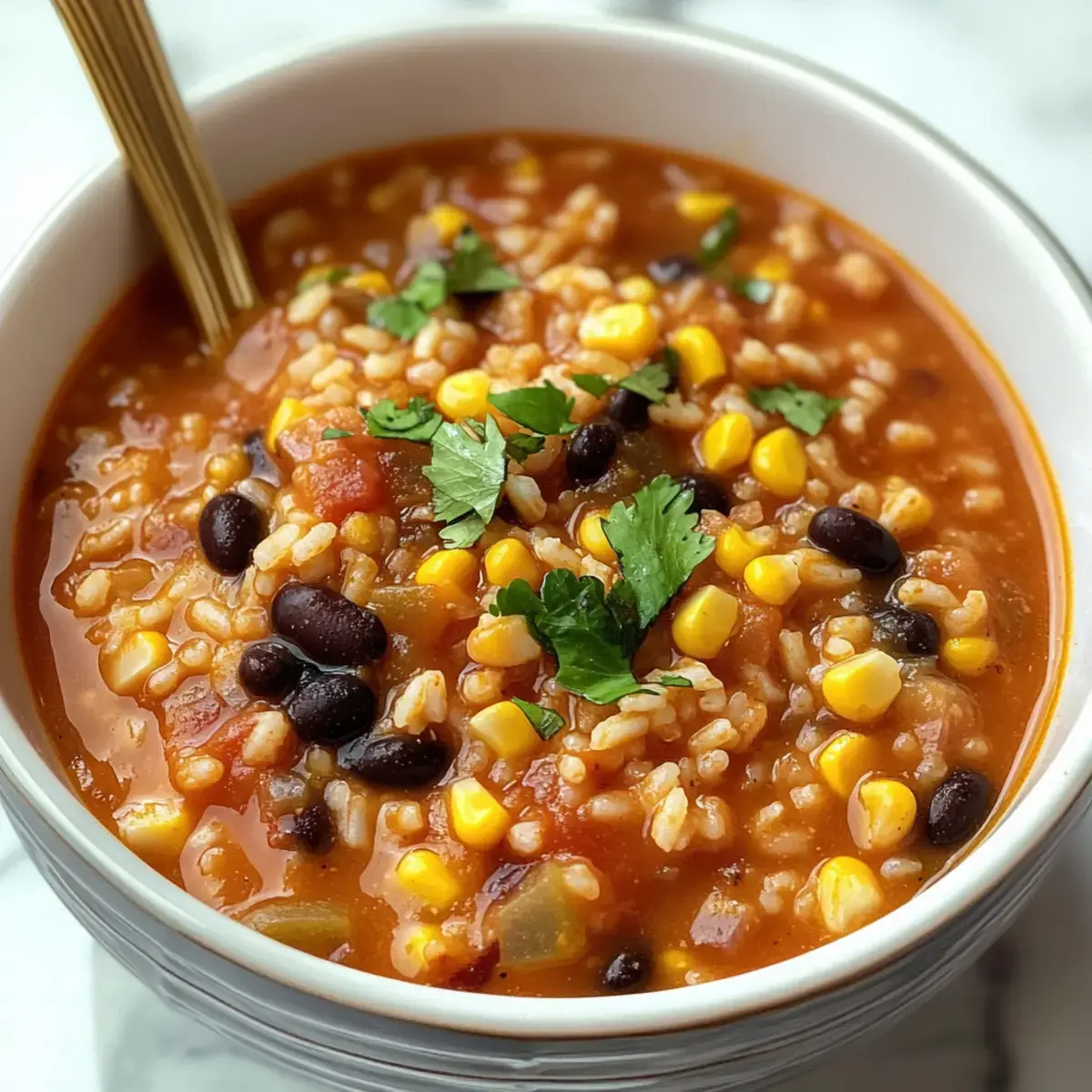 Bohnen und Reis Taco Suppe
