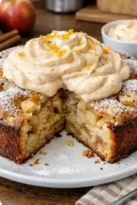 Bratapfeltorte mit Orangen Zimt Creme und Karamell Drip