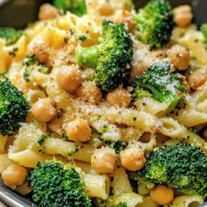 Brokkoli Kichererbsen Pasta mit Knoblauch Olivenöl