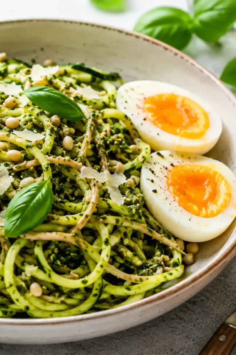 Buchweizen Zucchini Spaghetti Pesto