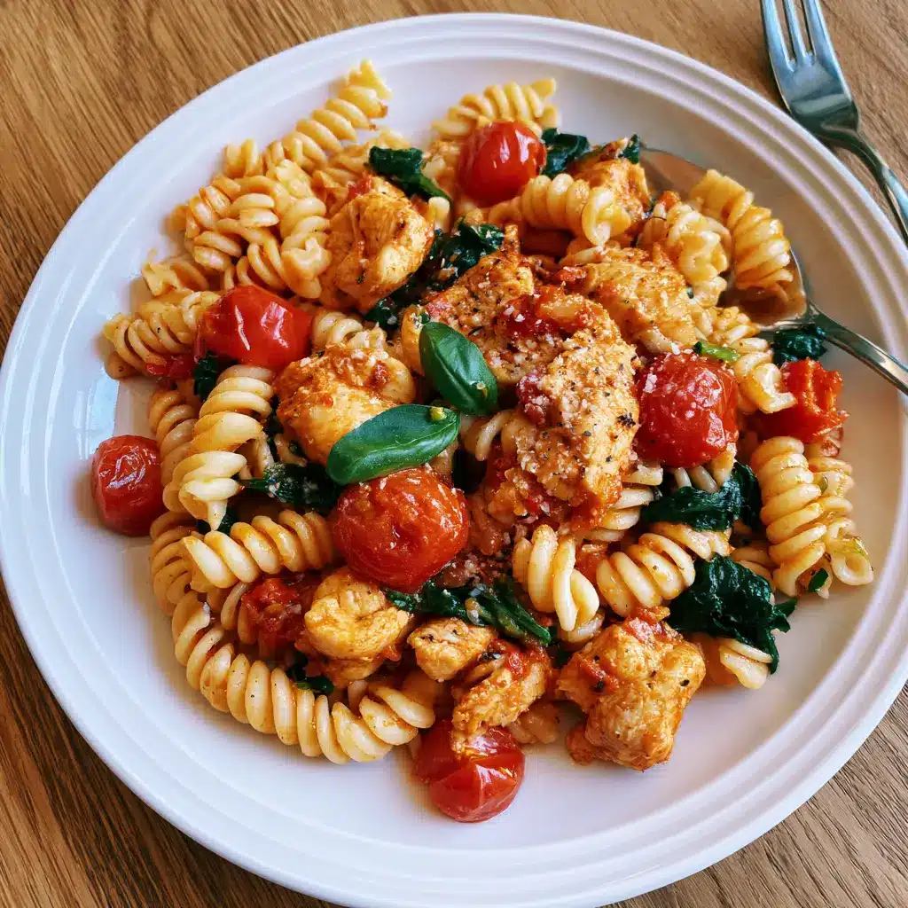 Burst Tomato Pasta mit Hähnchen