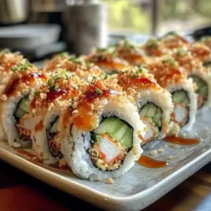 Homemade California Crunch Roll Sushi