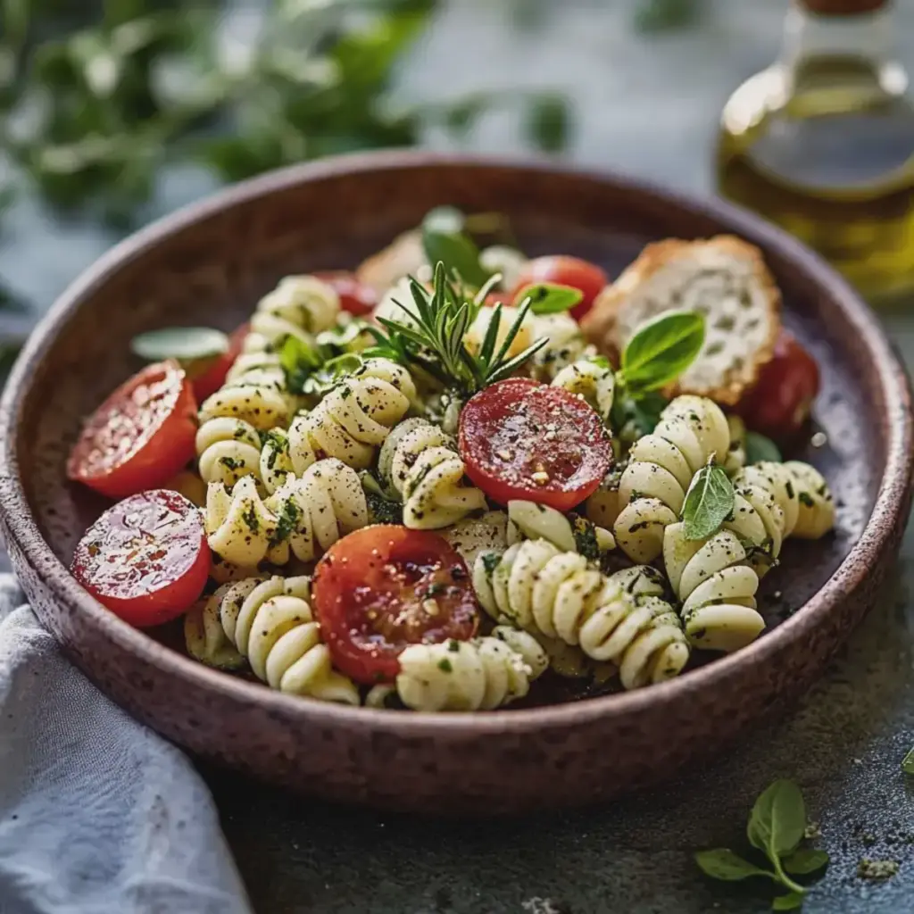 Caprese Nudelsalat mit Erdbeeren