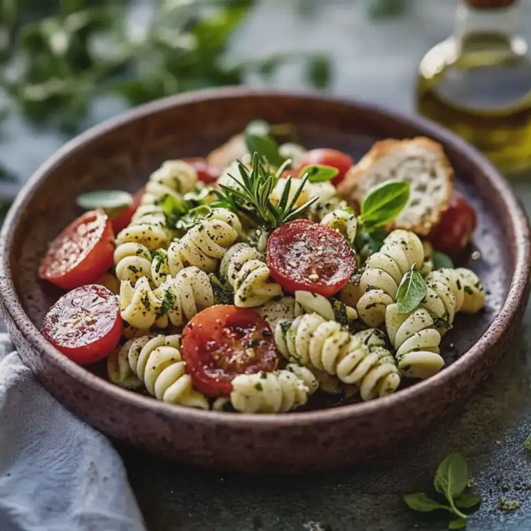 Caprese Nudelsalat mit Erdbeeren