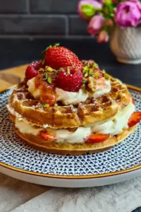 Cremige Cheesecake Waffeln