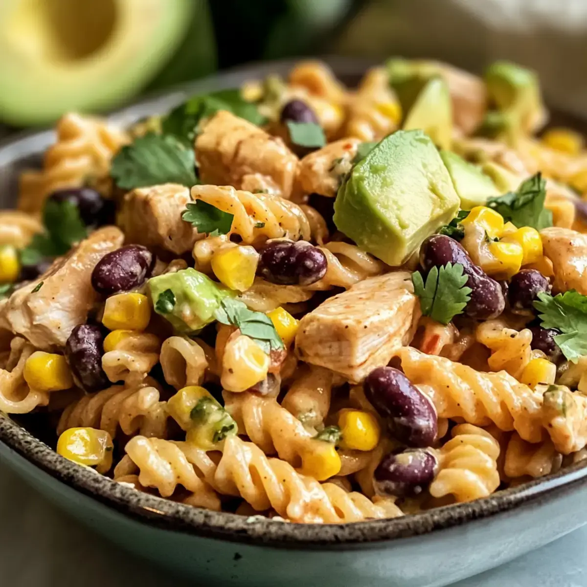 Chipotle Hähnchen Nudelsalat