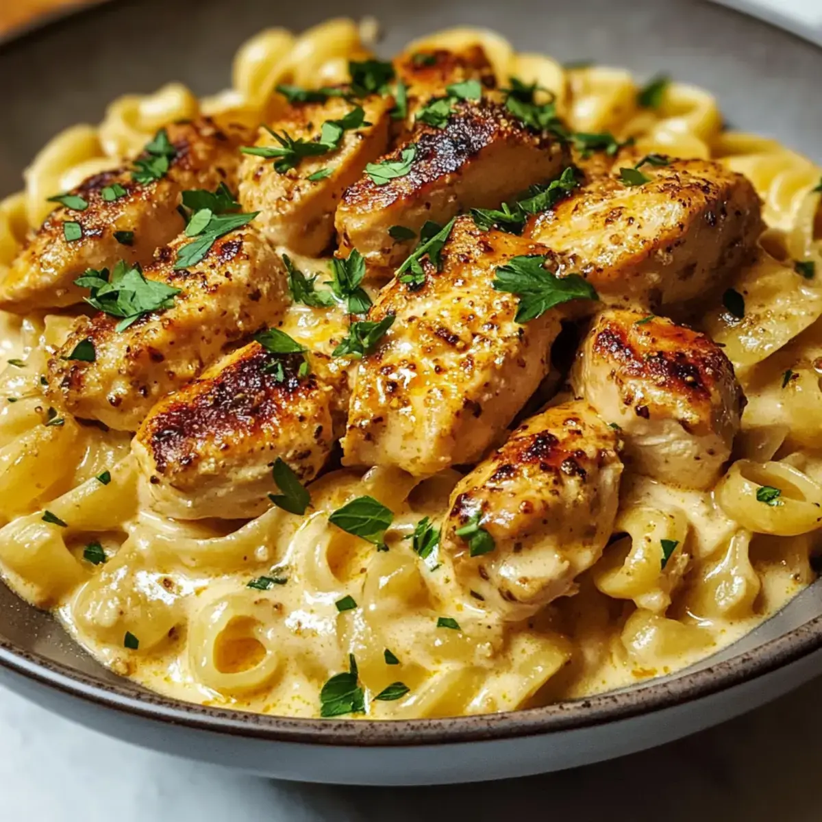 Cremige Cowboy Butter Hähnchen Pasta
