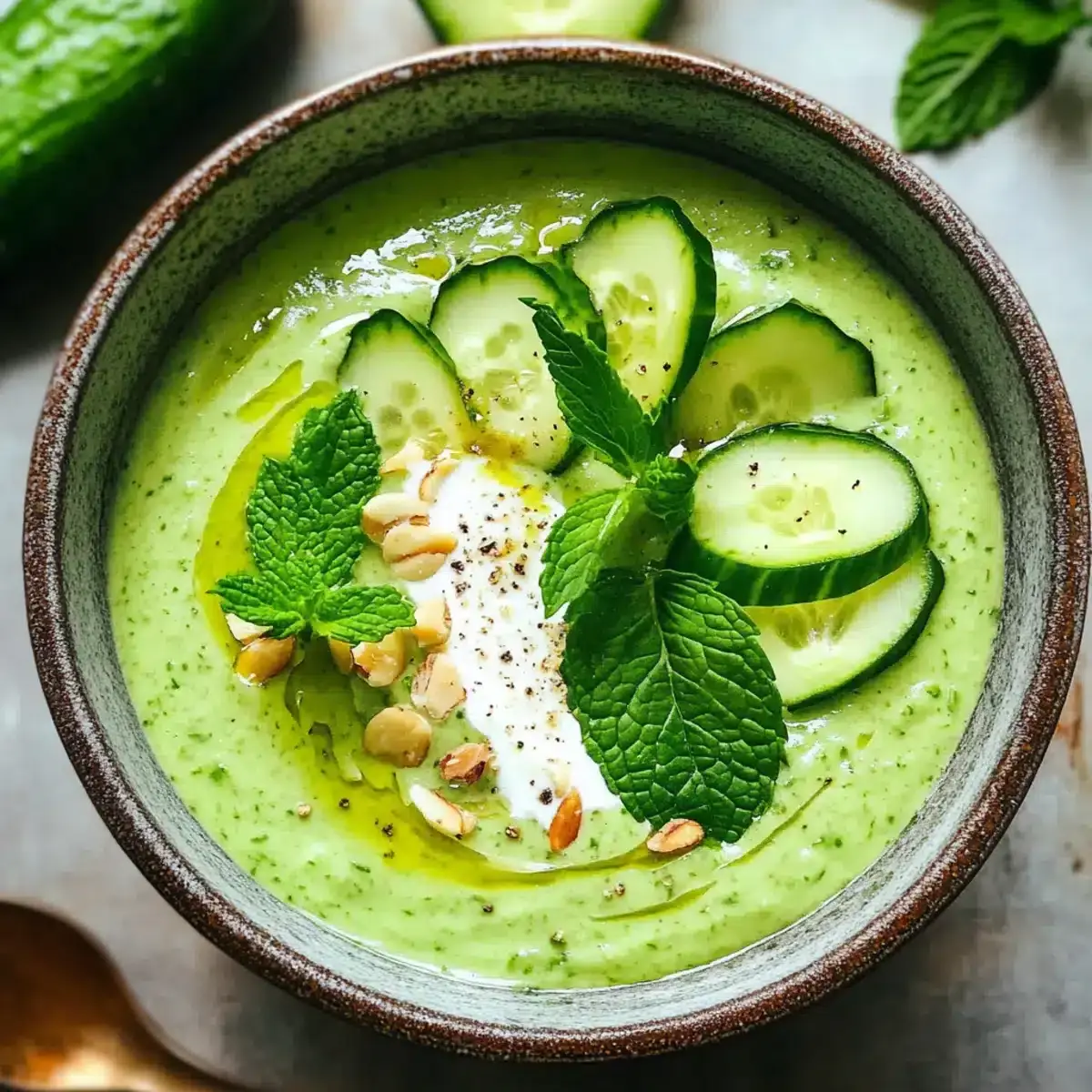 Cremige Gurken-Gazpacho