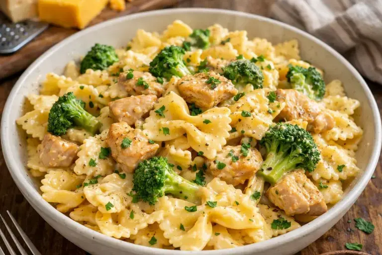Cremige Hähnchen-Brokkoli-Pasta