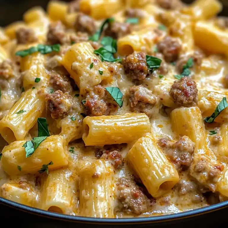 Cremige Italienische Würstchen Rigatoni