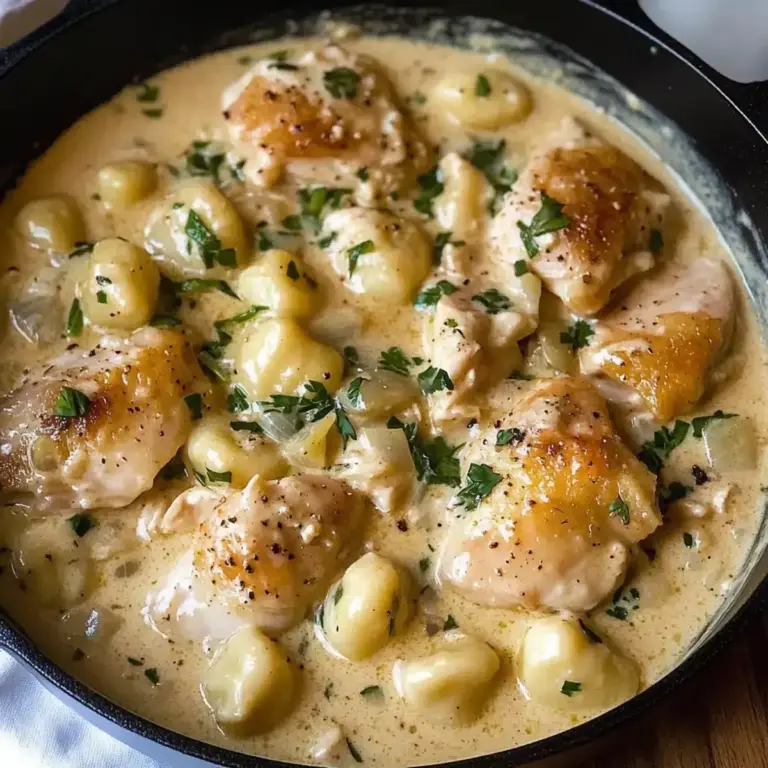 Cremige Knoblauch-Hähnchen-Gnocchi