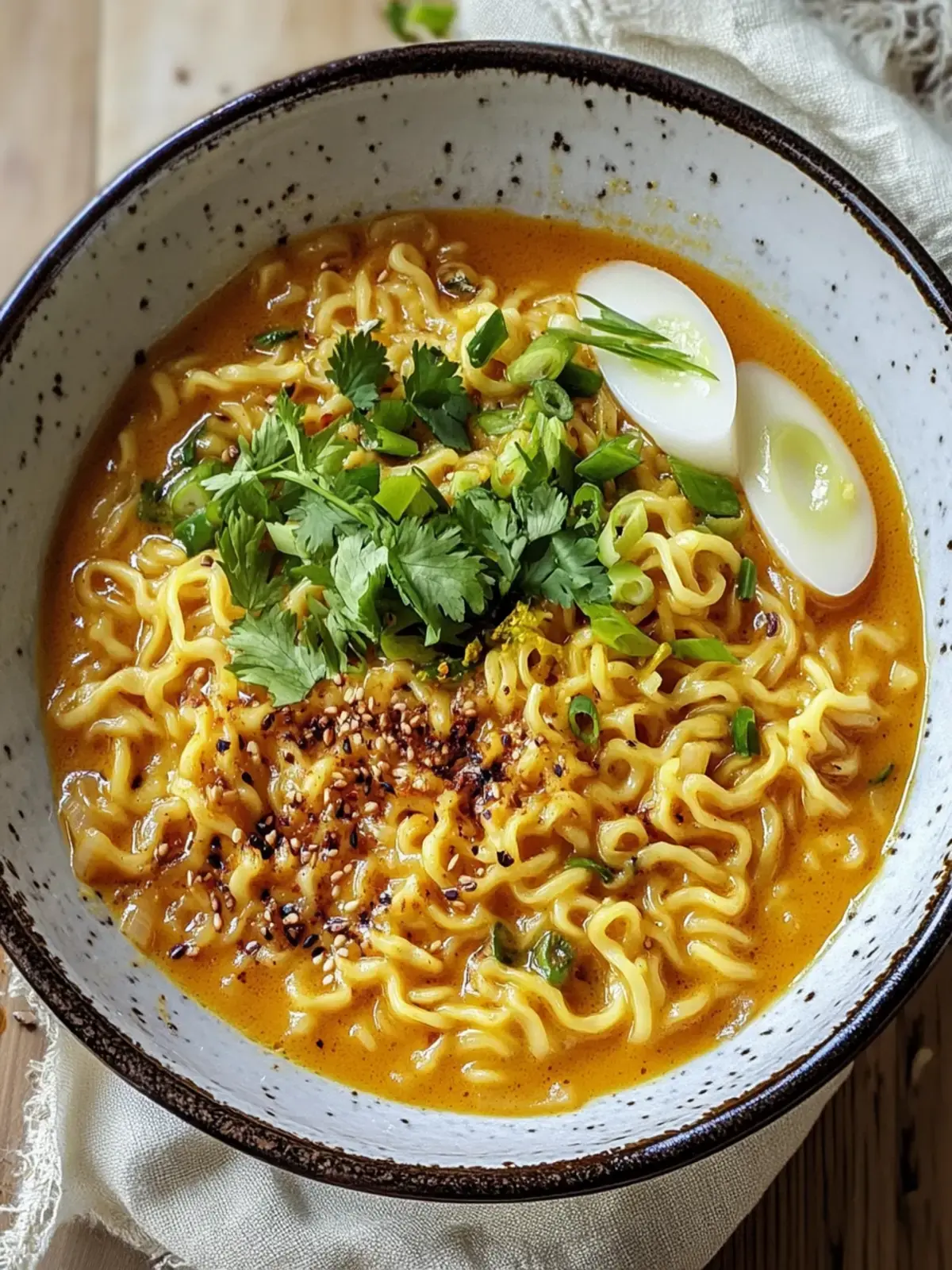 Cremige Kokosnuss-Curry-Ramen-Sauce