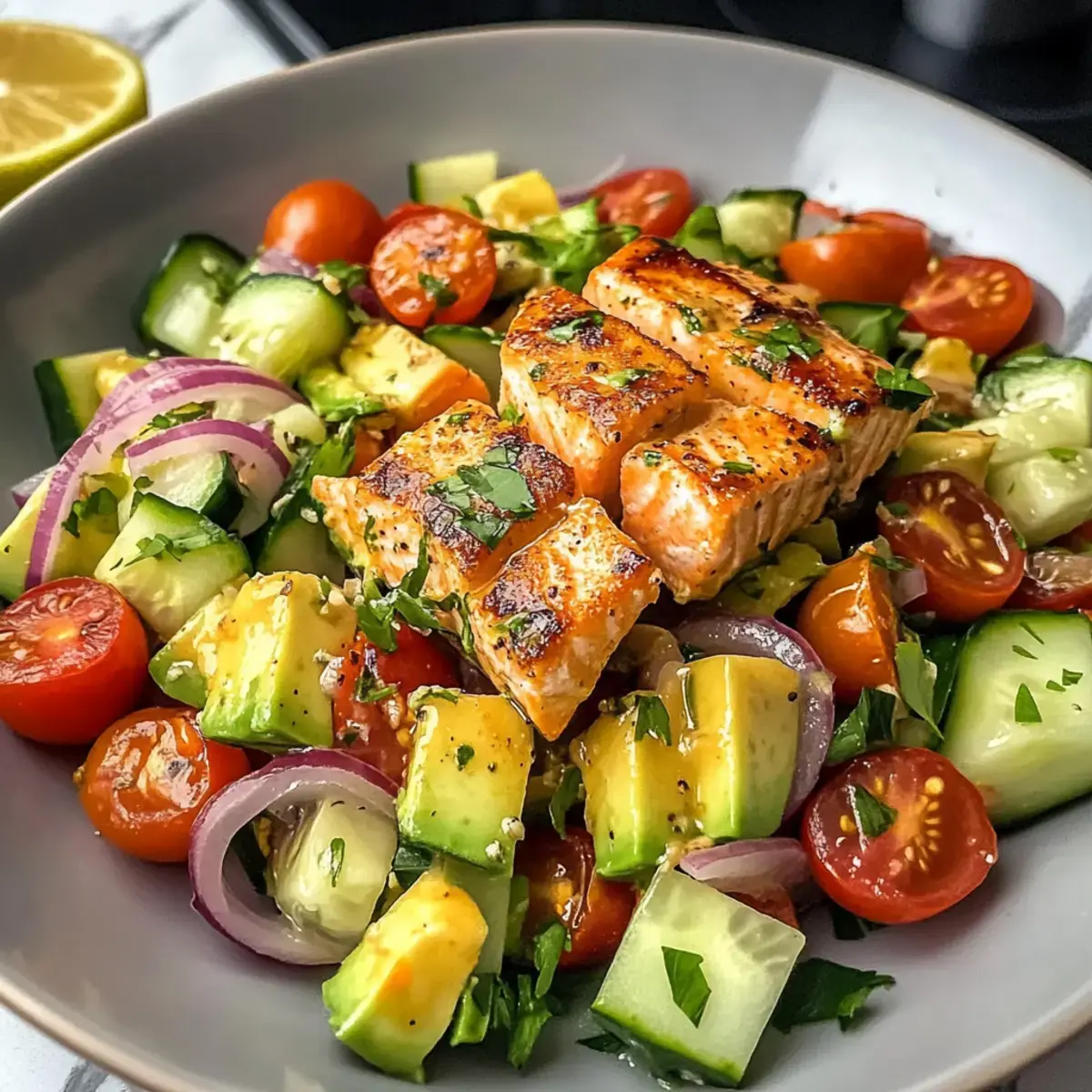 Cremige Kokosnuss Hühnchen Reisschüssel