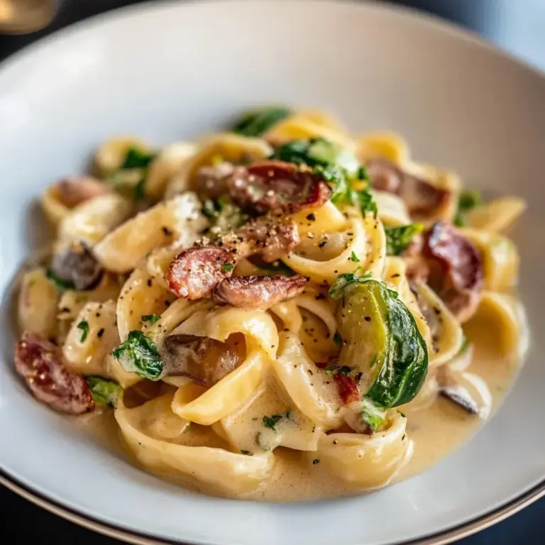 Cremige Nudelsoße mit Speck