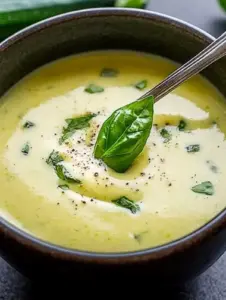 Cremige Zucchini-Knoblauchsuppe