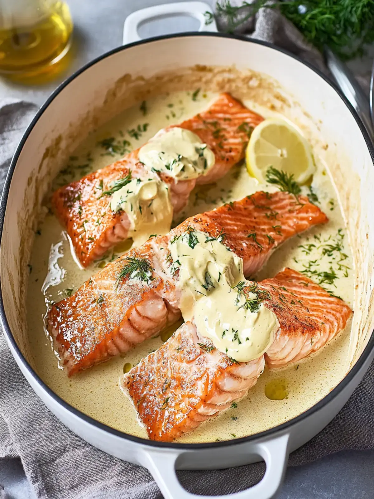 Cremiger Knoblauchbutter-Lachs