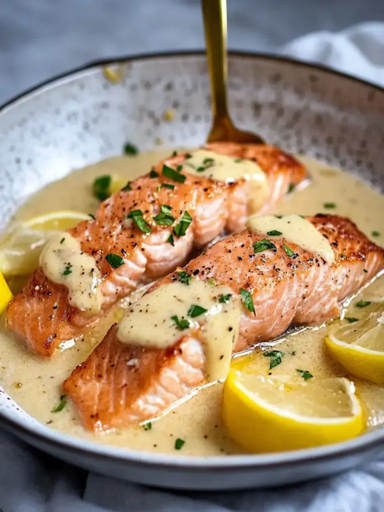 Cremiger Knoblauchbutter-Lachs
