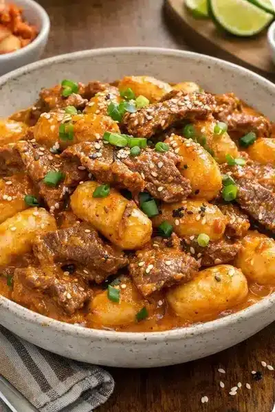 Cremiges Gochujang-Rindfleisch mit Gnocchi