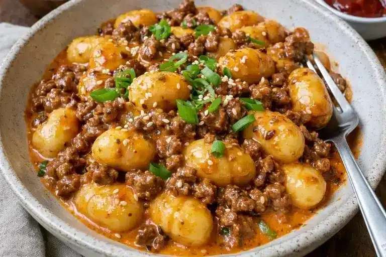 Cremiges Gochujang-Rindfleisch mit Gnocchi