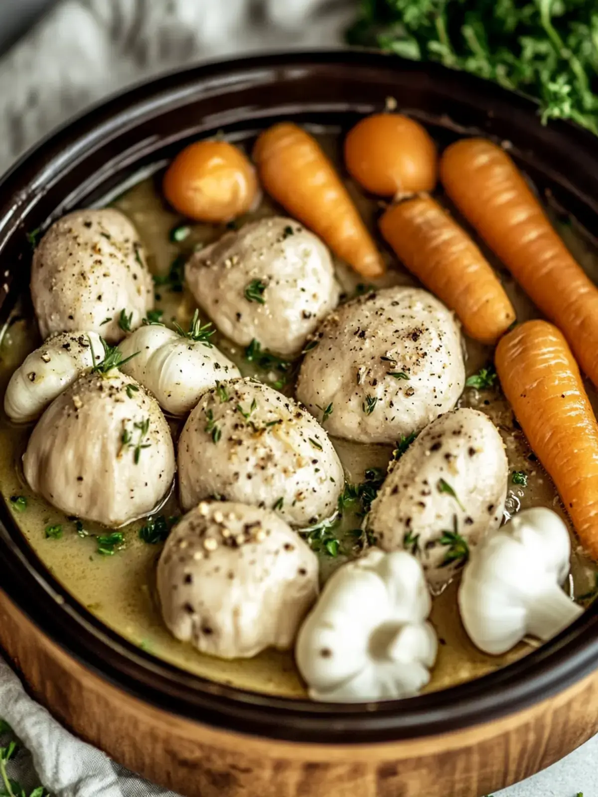 Crockpot Knoblauch Kräuterhühnchen