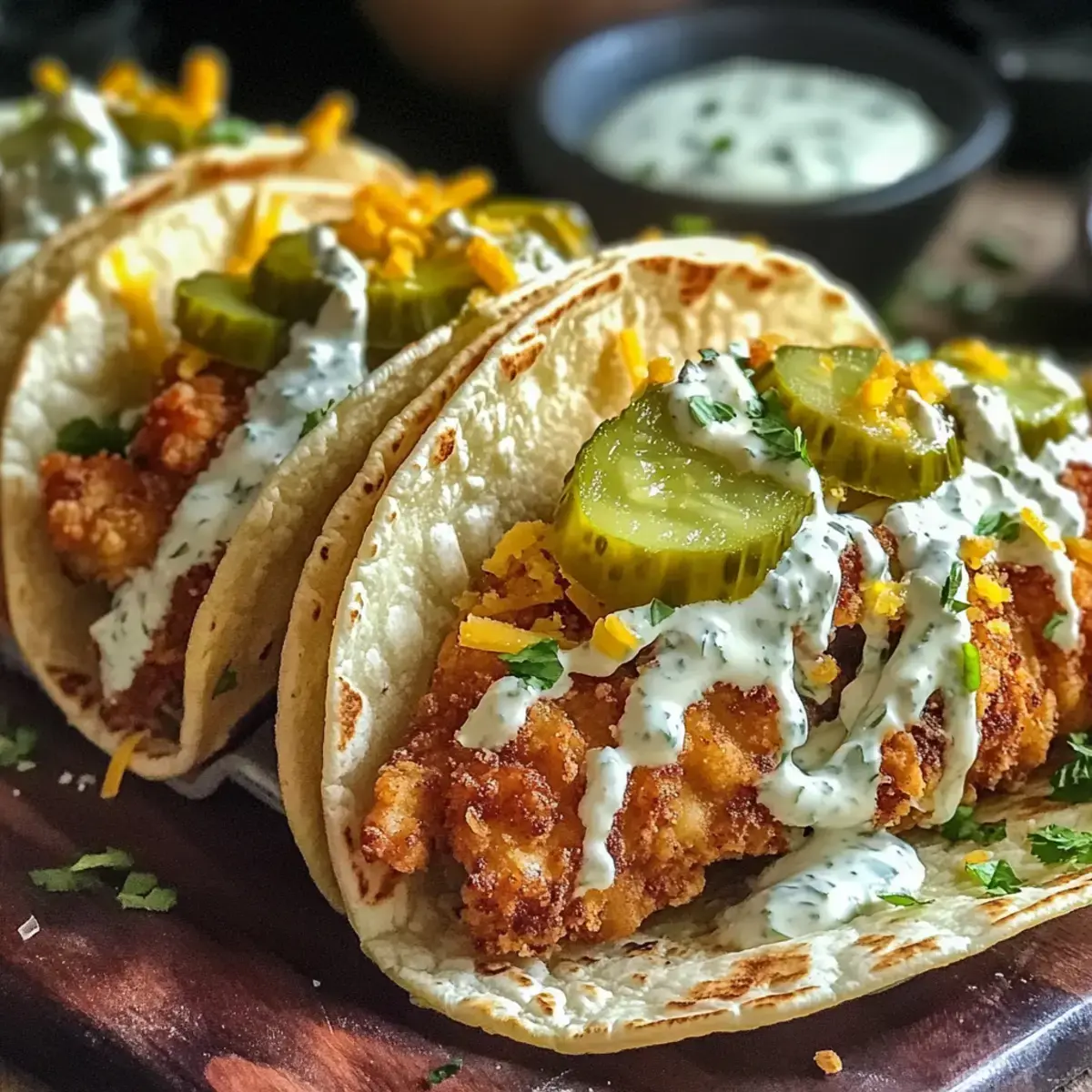 Irresistible Dillgurken Ranch Smash Hühnchen Tacos – Einfach und Knusprig 2 Dillgurken Ranch Smash Hühnchen Tacos